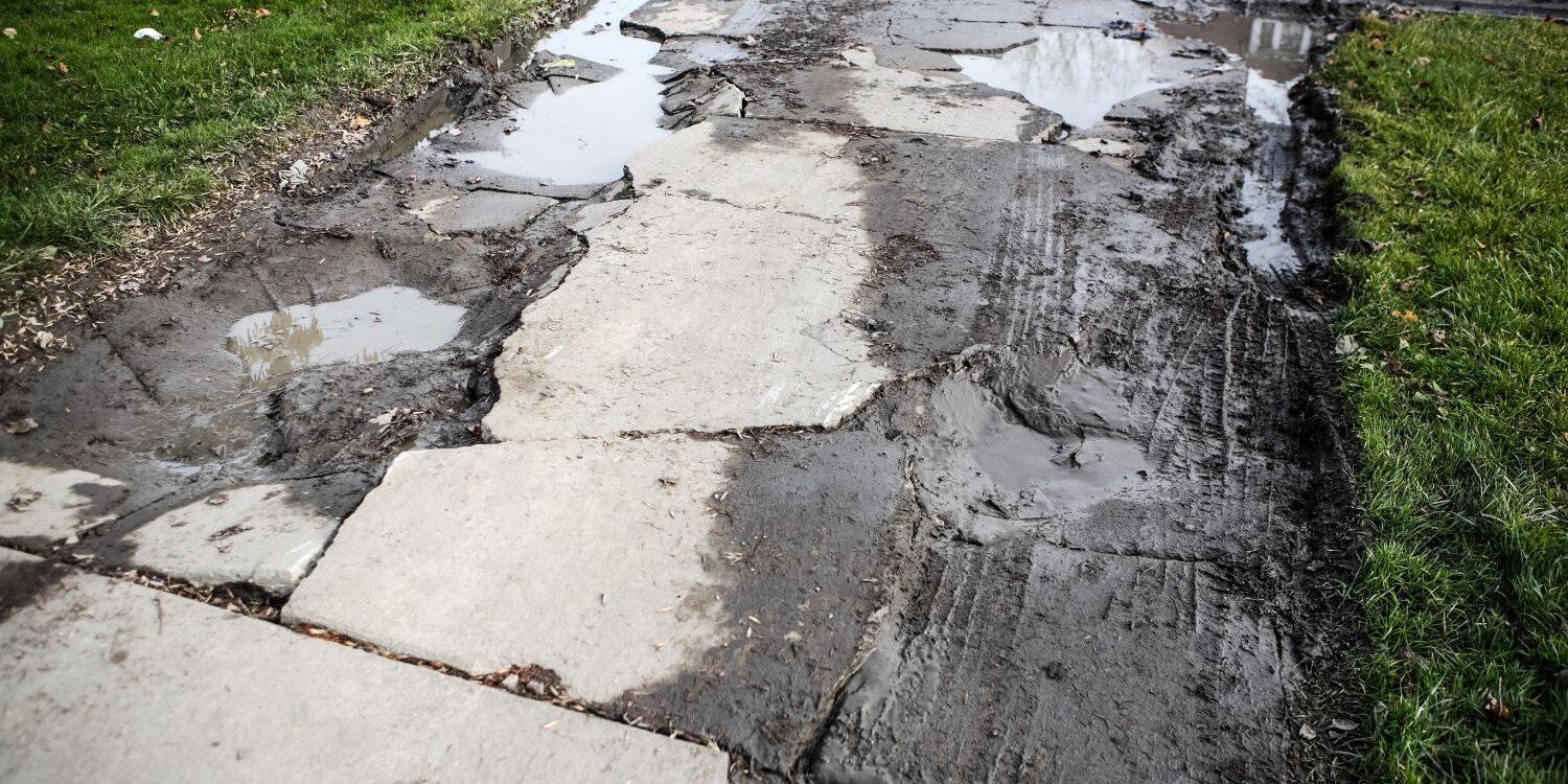 old and cracked driveway